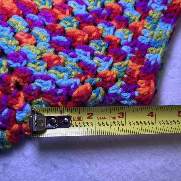 Crochet shorts waist tie rainbow multi-color festival unisex Pride, Music - Picture 9 of 11
